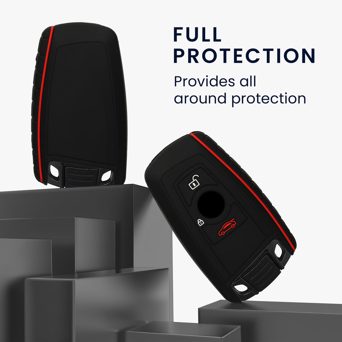 kwmobile Car Key Cover compatible with BMW 3-Button Key Fob (Keyless Go only)