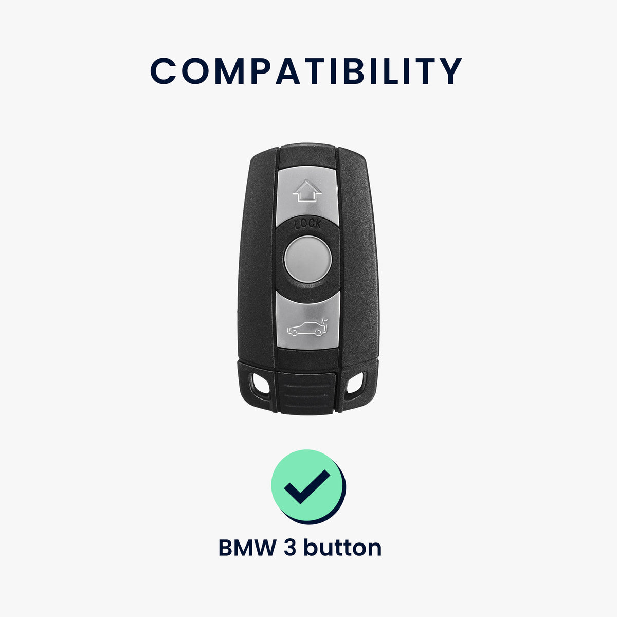 kwmobile Car Key Cover compatible with BMW 3-Button Key Fob (Keyless Go only)
