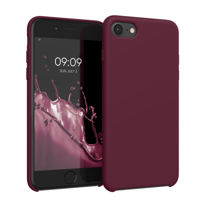 kwmobile Handyhülle für Apple iPhone SE (2022 / 2020) / iPhone 8 / 7 Hülle - Case Silikon - Kabelloses Laden - Schutzhülle Cover in Tawny Red Tawny Red  