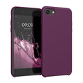 kwmobile Handyhülle für Apple iPhone SE (2022 / 2020) / iPhone 8 / 7 Hülle - Case Silikon - Kabelloses Laden - Schutzhülle Cover in Magenta Lila Magenta Lila  