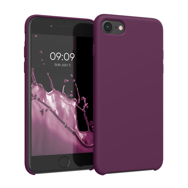 kwmobile Handyhülle für Apple iPhone SE (2022 / 2020) / iPhone 8 / 7 Hülle - Case Silikon - Kabelloses Laden - Schutzhülle Cover in Magenta Lila Magenta Lila  