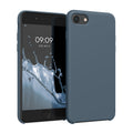 kwmobile Handyhülle für Apple iPhone SE (2022 / 2020) / iPhone 8 / 7 Hülle - Case Silikon - Kabelloses Laden - Schutzhülle Cover in Dunkler Schiefer Dunkler Schiefer  