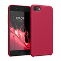 kwmobile Handyhülle für Apple iPhone SE (2022 / 2020) / iPhone 8 / 7 Hülle - Case Silikon - Kabelloses Laden - Schutzhülle Cover in Sweet Cherry Sweet Cherry  