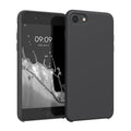 kwmobile Handyhülle für Apple iPhone SE (2022 / 2020) / iPhone 8 / 7 Hülle - Case Silikon - Kabelloses Laden - Schutzhülle Cover in Schwarz matt Schwarz matt  