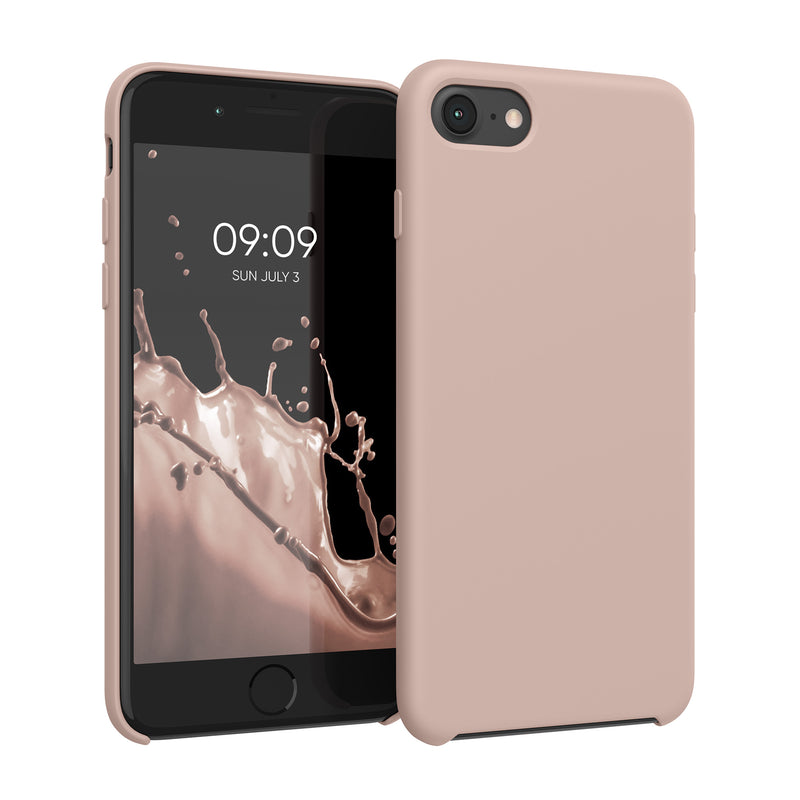 kwmobile Handyhülle für Apple iPhone SE (2022 / 2020) / iPhone 8 / 7 Hülle - Case Silikon - Kabelloses Laden - Schutzhülle Cover in Rosegold matt Rosegold matt  