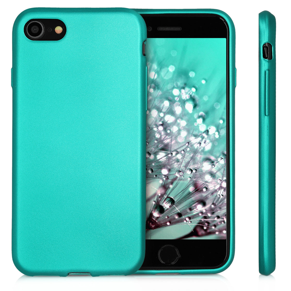 kwmobile Phone Case for Apple iPhone SE (2022) / SE (2020) / 8 / 7 - Metallic Shimmering Silicone Cover - Protective Case