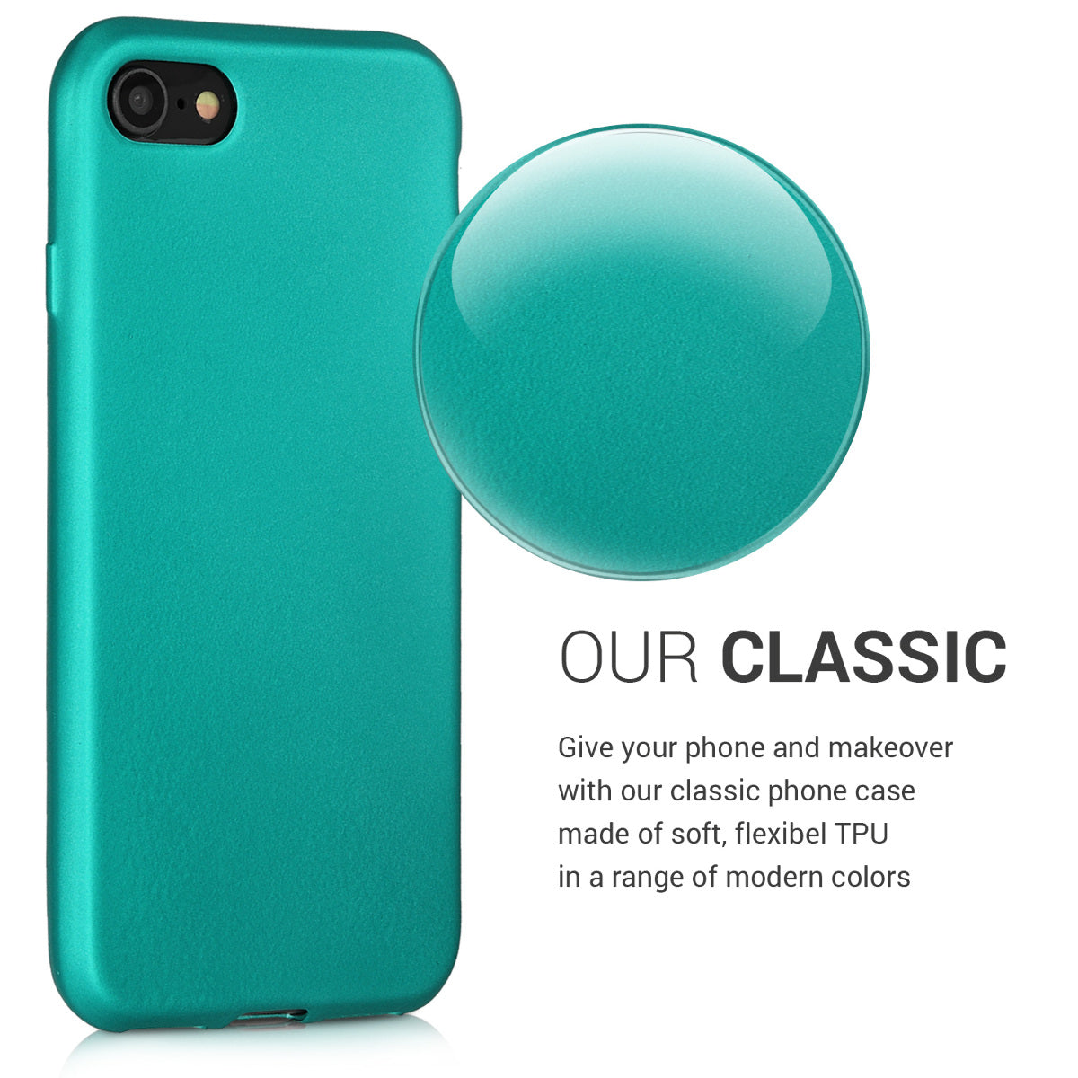kwmobile Phone Case for Apple iPhone SE (2022) / SE (2020) / 8 / 7 - Metallic Shimmering Silicone Cover - Protective Case