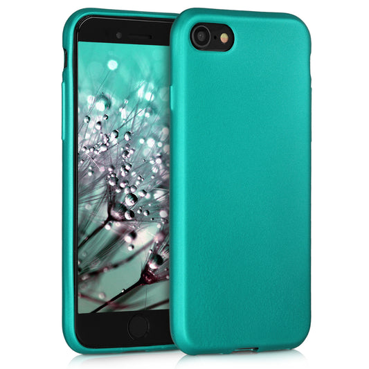 kwmobile Phone Case for Apple iPhone SE (2022) / SE (2020) / 8 / 7 - Metallic Shimmering Silicone Cover - Protective Case