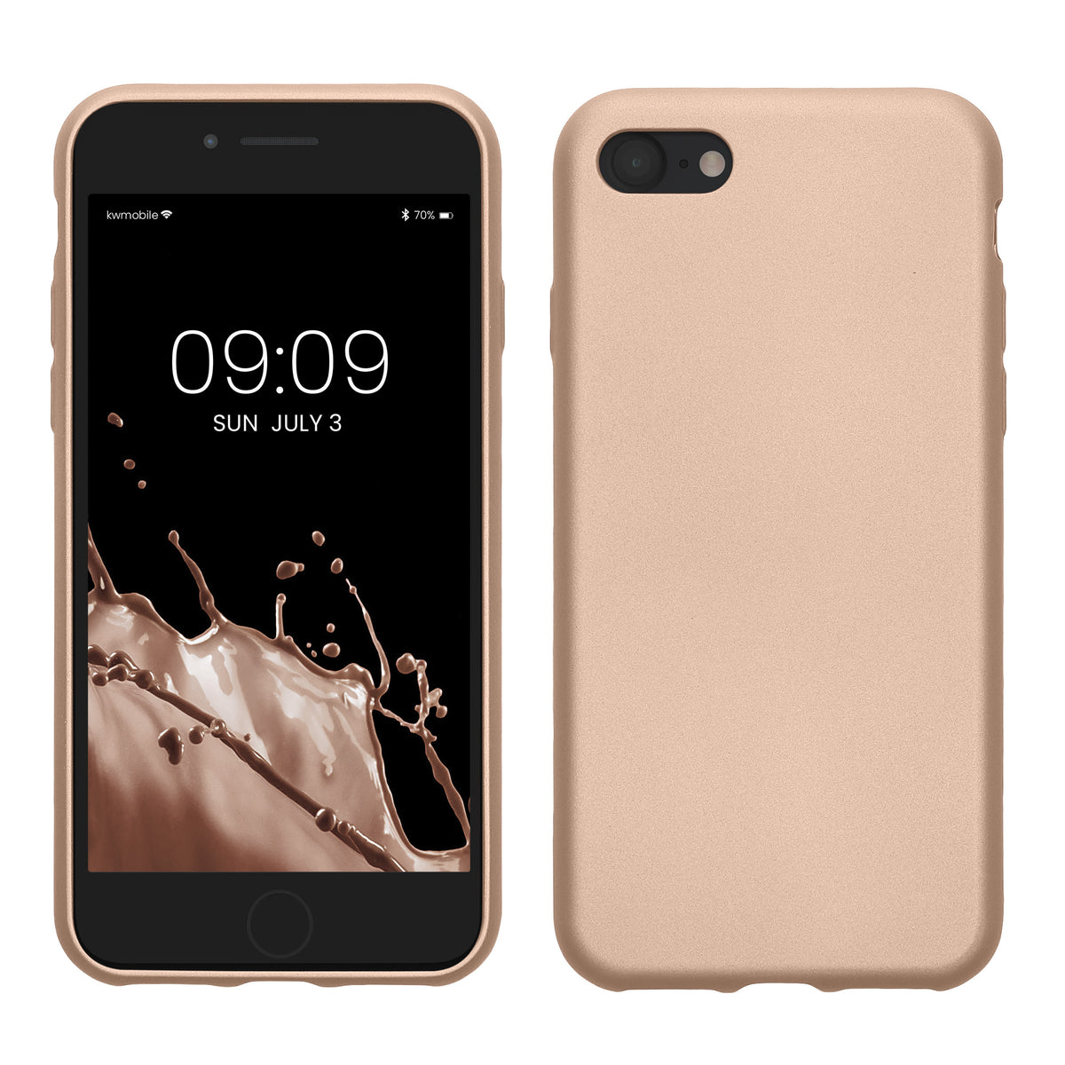 kwmobile Phone Case for Apple iPhone SE (2022) / SE (2020) / 8 / 7 - Metallic Shimmering Silicone Cover - Protective Case