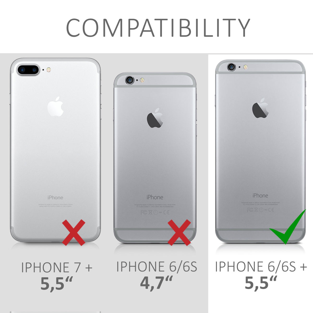 kwmobile Phone Case for Apple iPhone 6 Plus / 6S Plus Case - Silicone Case - Wireless Charging - Protective Cover