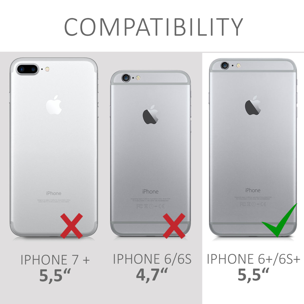 kwmobile Phone Case for Apple iPhone 6 Plus / 6S Plus Case - Silicone Case - Wireless Charging - Protective Cover