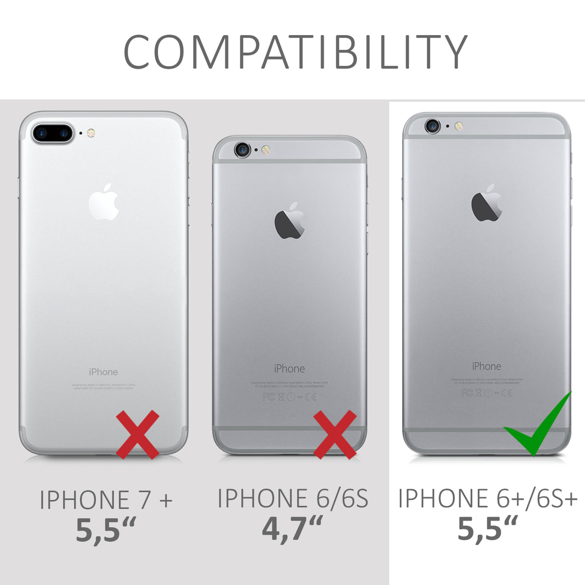 kwmobile Phone Case for Apple iPhone 6 Plus / 6S Plus Case - Silicone Case - Wireless Charging - Protective Cover