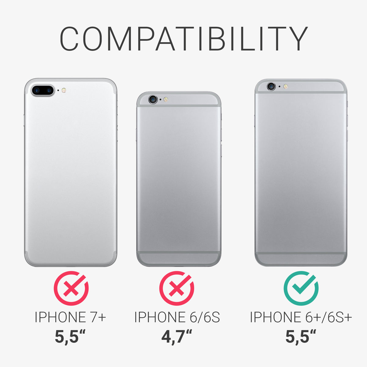 kwmobile Phone Case for Apple iPhone 6 Plus / 6S Plus Case - Silicone Case - Wireless Charging - Protective Cover