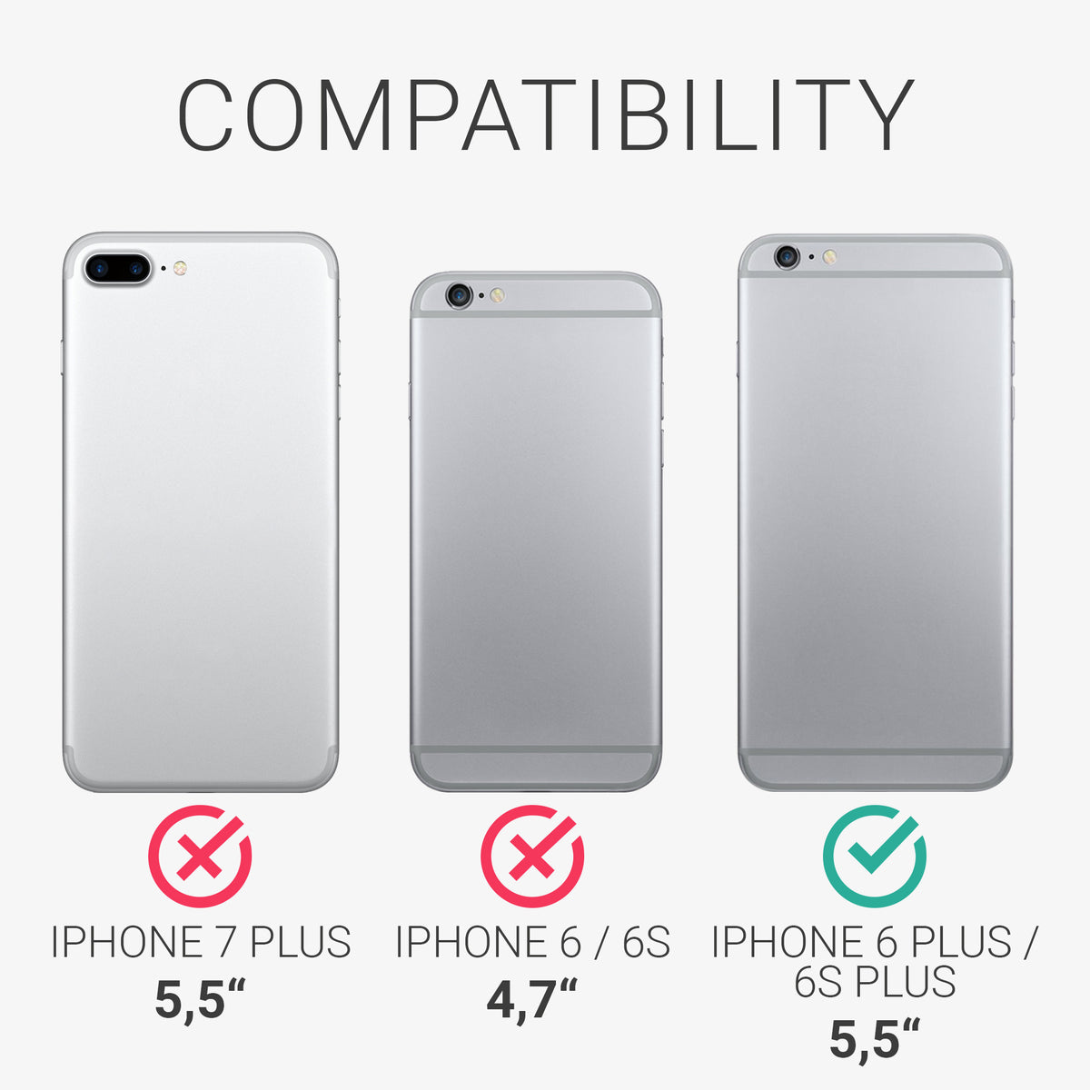 kwmobile Phone Case for Apple iPhone 6 Plus / 6S Plus Case - Silicone Case - Wireless Charging - Protective Cover