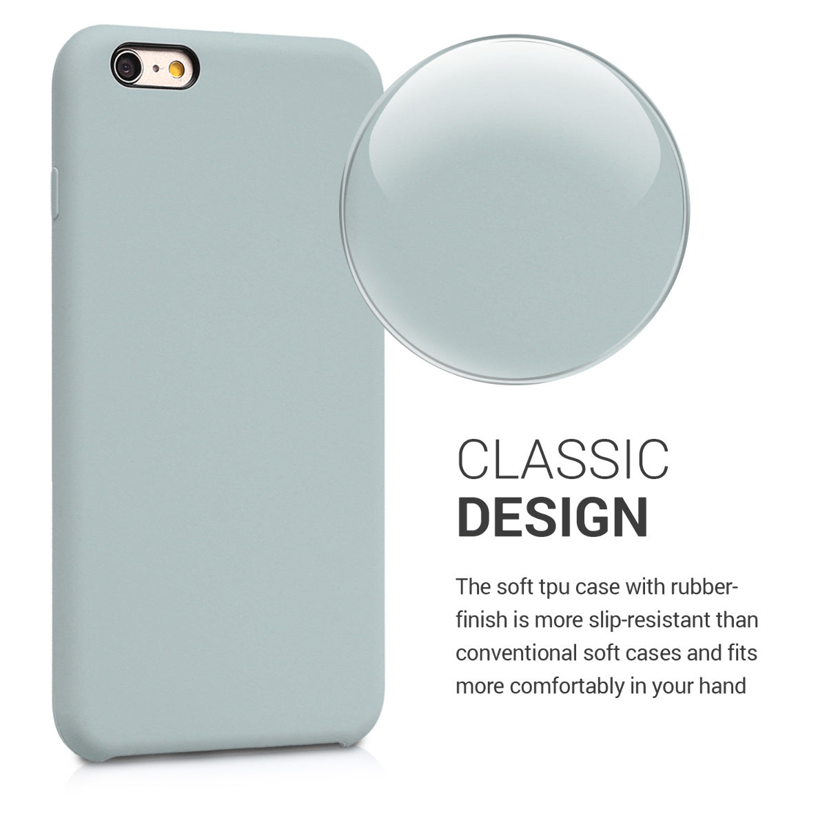 kwmobile Phone Case for Apple iPhone 6 Plus / 6S Plus Case - Silicone Case - Wireless Charging - Protective Cover