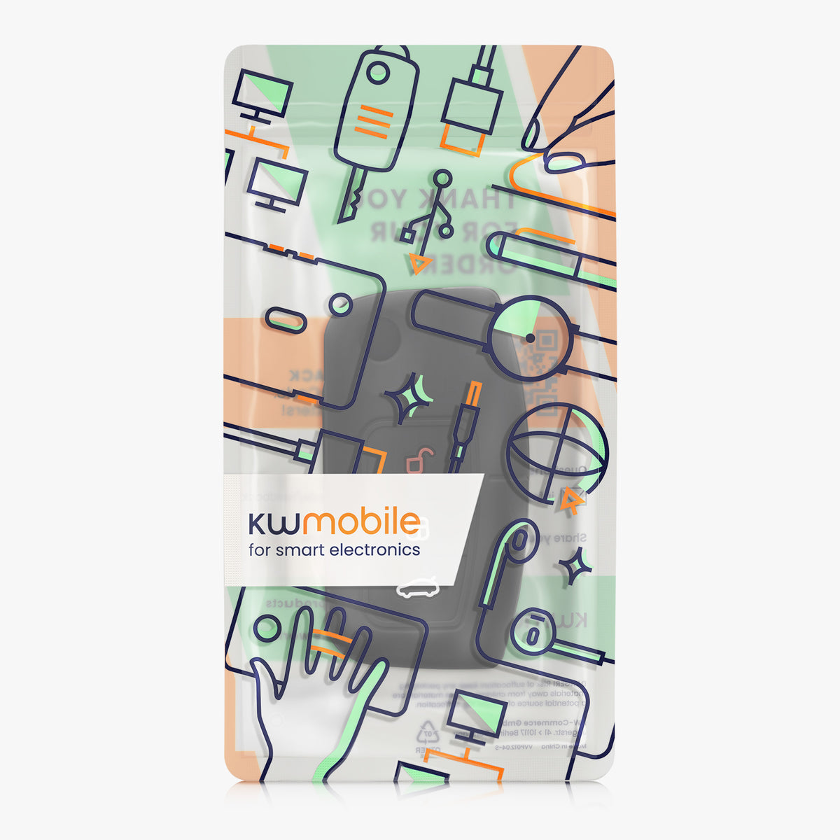 kwmobile Car Key Case compatible with Ford 3-Button Flip Key Car Key
