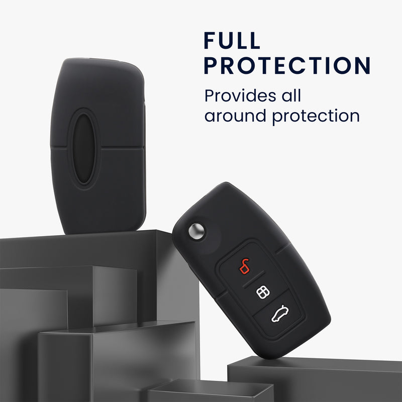 kwmobile Car Key Case compatible with Ford 3-Button Flip Key Car Key