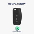 kwmobile Car Key Case compatible with Ford 3-Button Flip Key Car Key