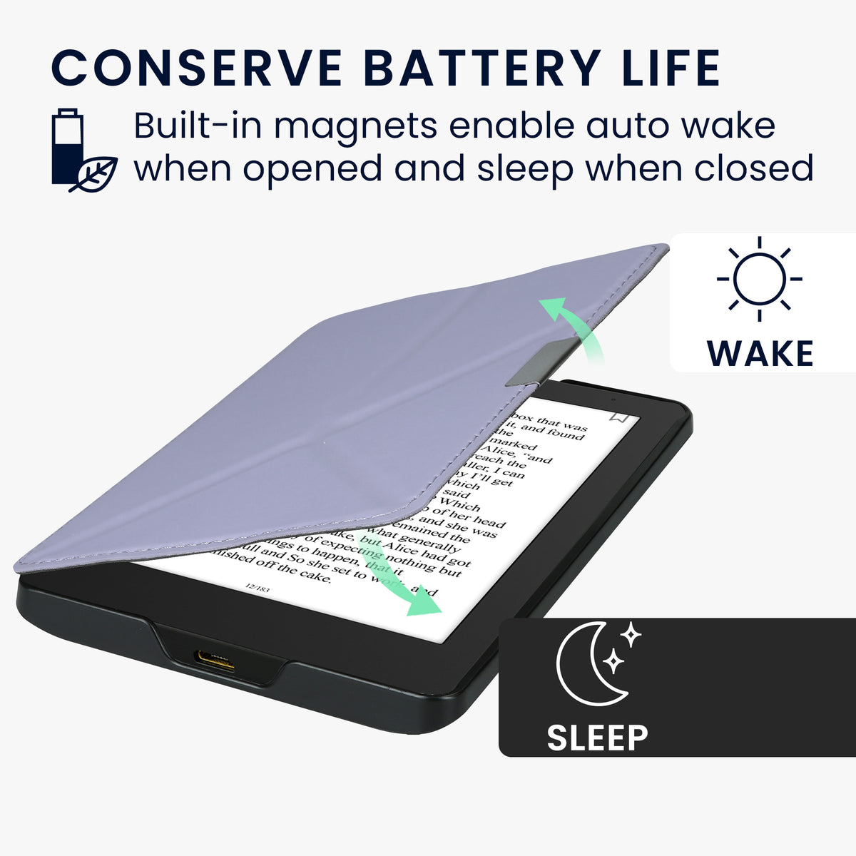 Kobo Aura Edition 2 with Auto Sleep eReader Flip Case