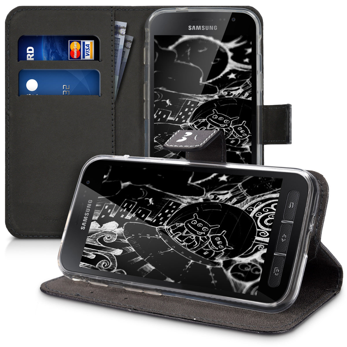 Faux Leather Case compatible with Samsung Galaxy Xcover 4 / 4S