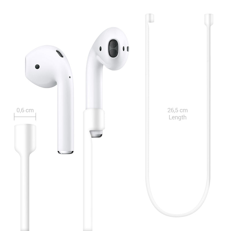 kwmobile Halteband kompatibel mit Apple Airpods Headphones - Kopfhörer Halter Band Strap - Weiß - Sonstiges