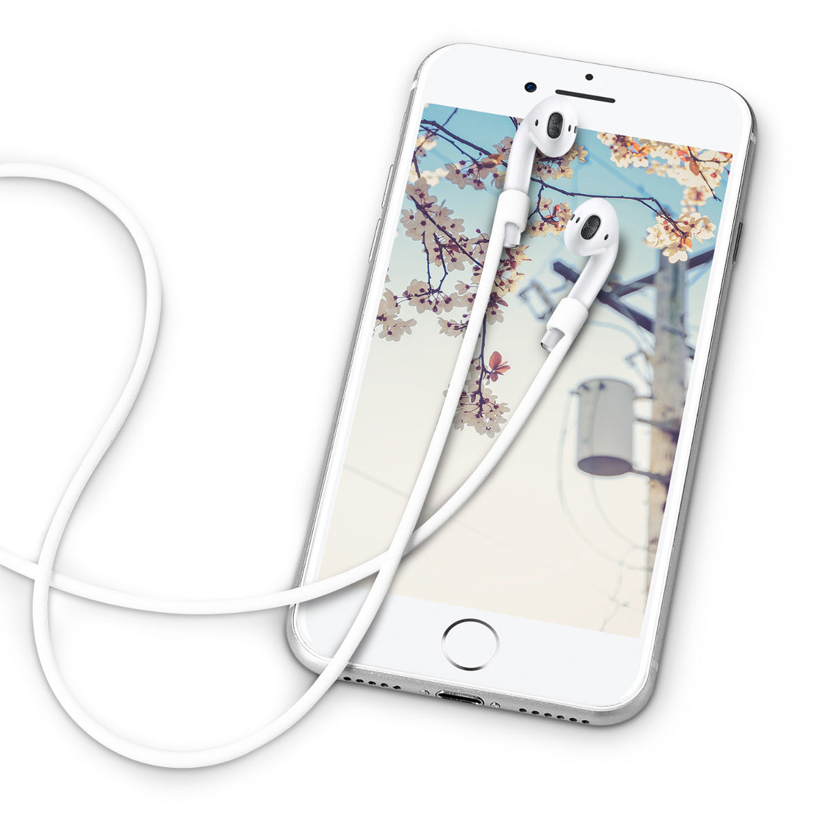 kwmobile Halteband kompatibel mit Apple Airpods Headphones - Kopfhörer Halter Band Strap - Weiß - Sonstiges