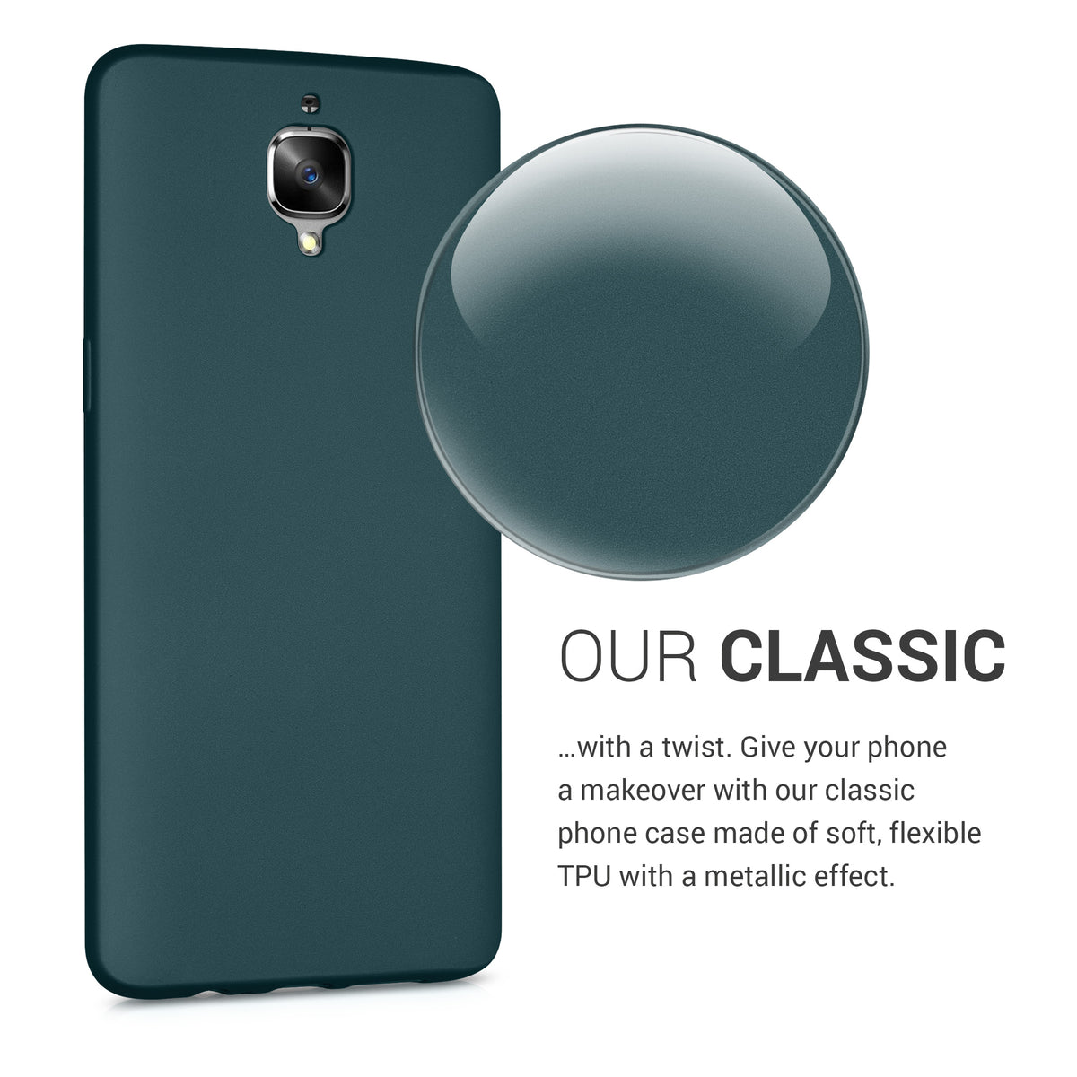 kwmobile Phone Case for OnePlus 3 / 3T - Metallic Shimmering Silicone Case - Protective Cover
