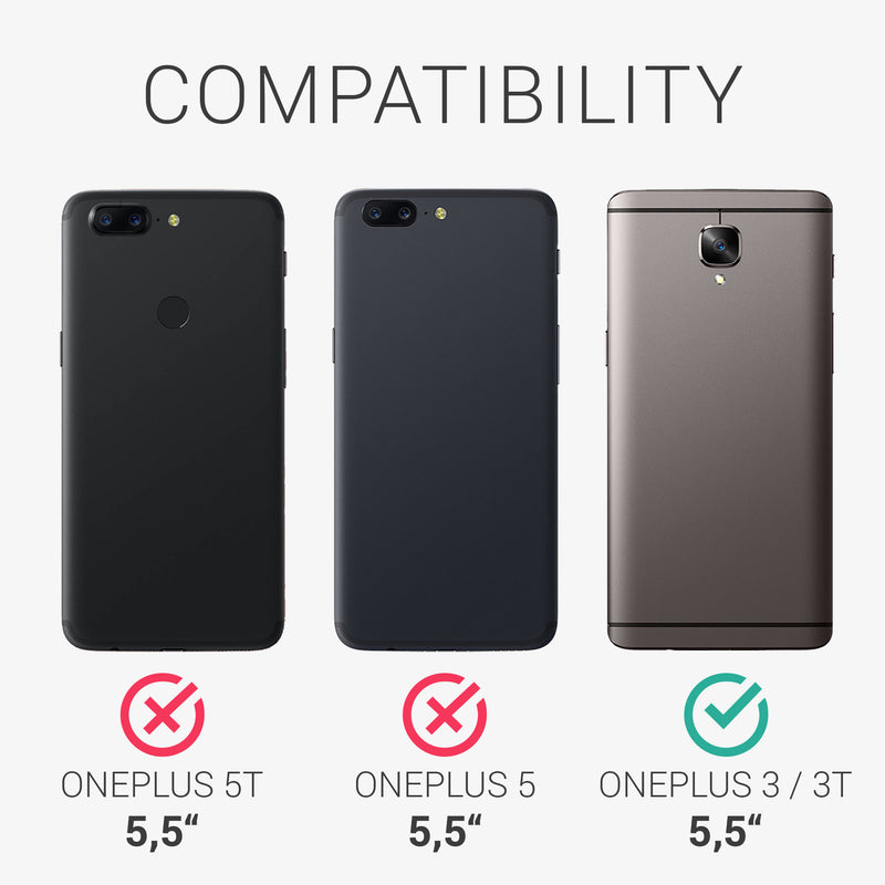 kwmobile Phone Case for OnePlus 3 / 3T - Metallic Shimmering Silicone Case - Protective Cover