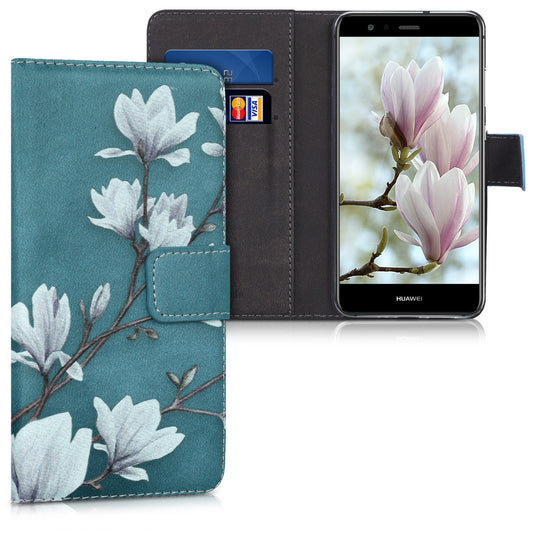 kwmobile Wallet Case Compatible with Huawei P10 Lite - Cover with Stand and Card Slots