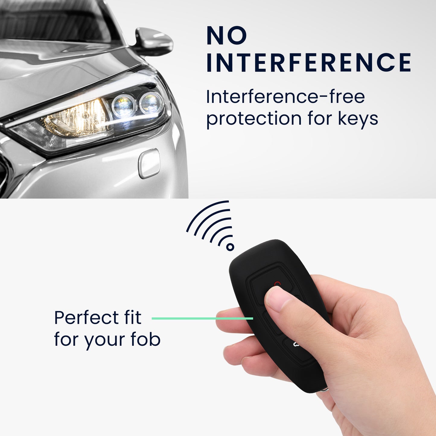kwmobile Car Key Cover Compatible with Ford 3-Button Car Key Keyless Go