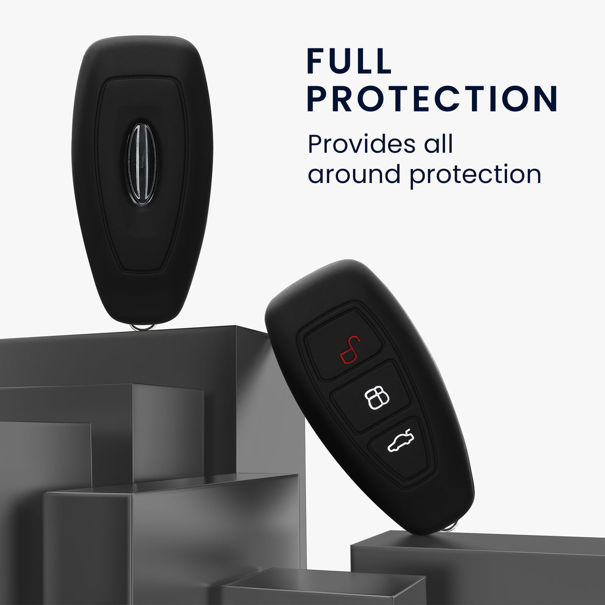 kwmobile Car Key Cover Compatible with Ford 3-Button Car Key Keyless Go