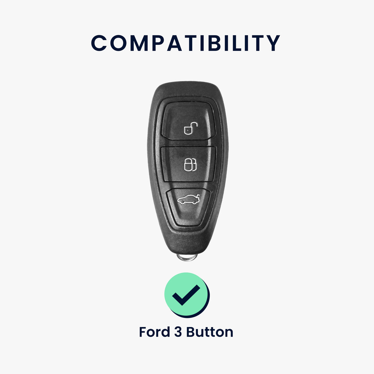 kwmobile Car Key Cover Compatible with Ford 3-Button Car Key Keyless Go
