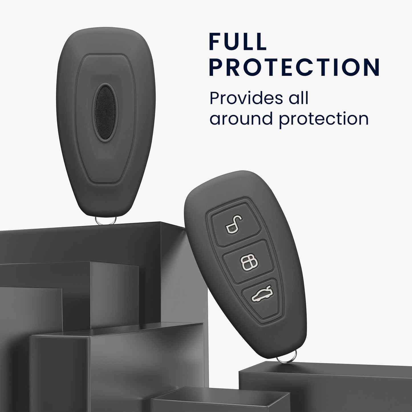 kwmobile Car Key Cover Compatible with Ford 3-Button Car Key Keyless Go
