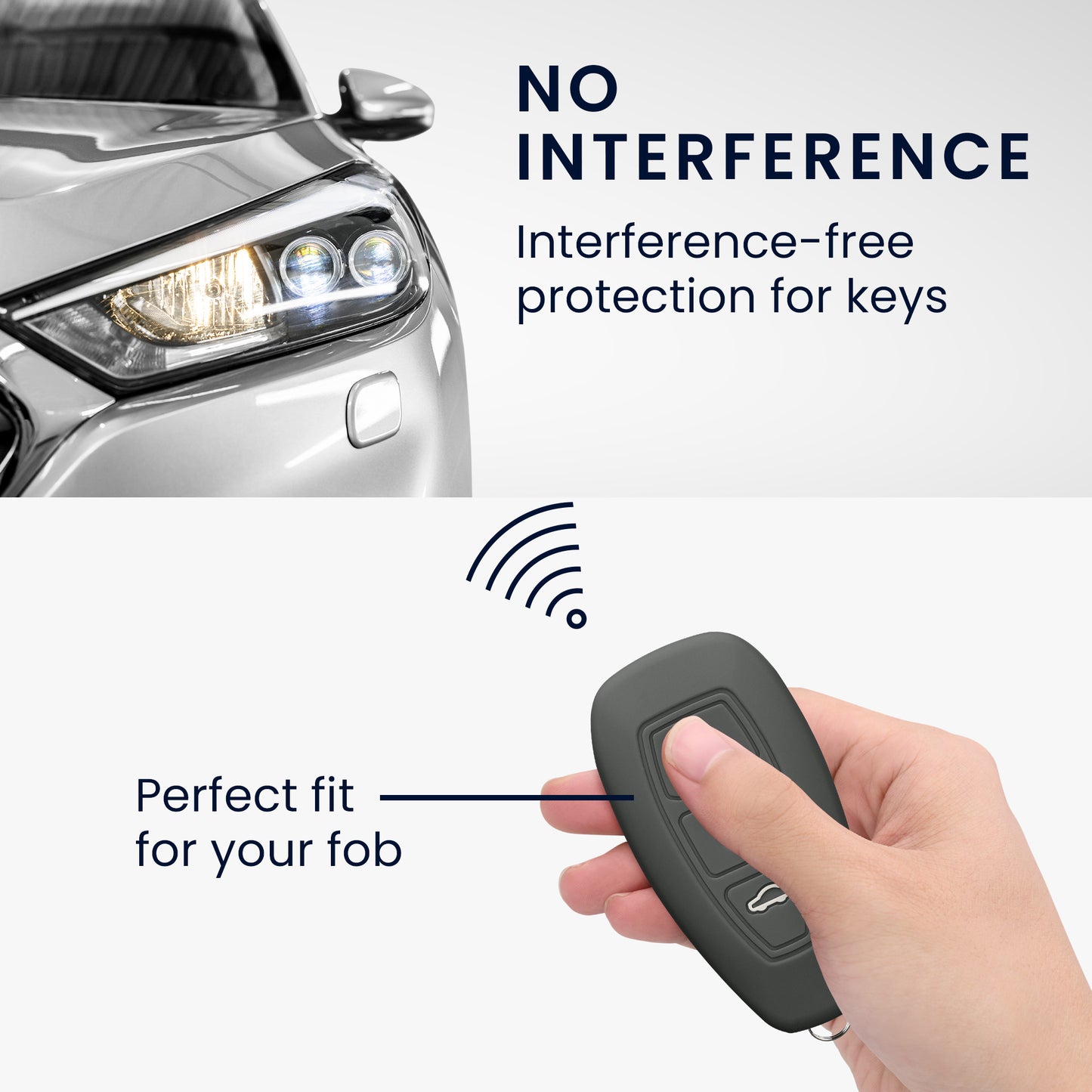 kwmobile Car Key Cover Compatible with Ford 3-Button Car Key Keyless Go