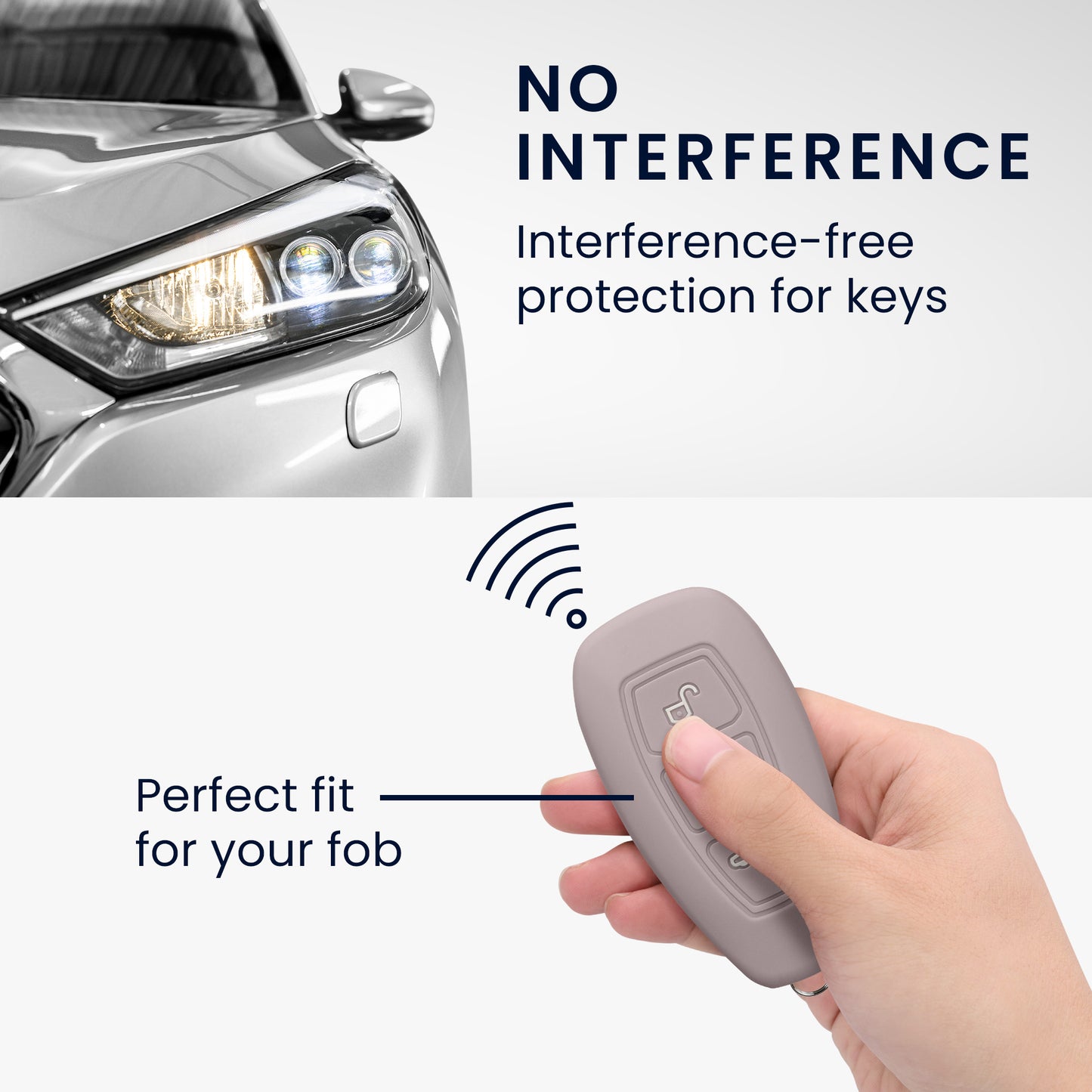 kwmobile Car Key Cover Compatible with Ford 3-Button Car Key Keyless Go