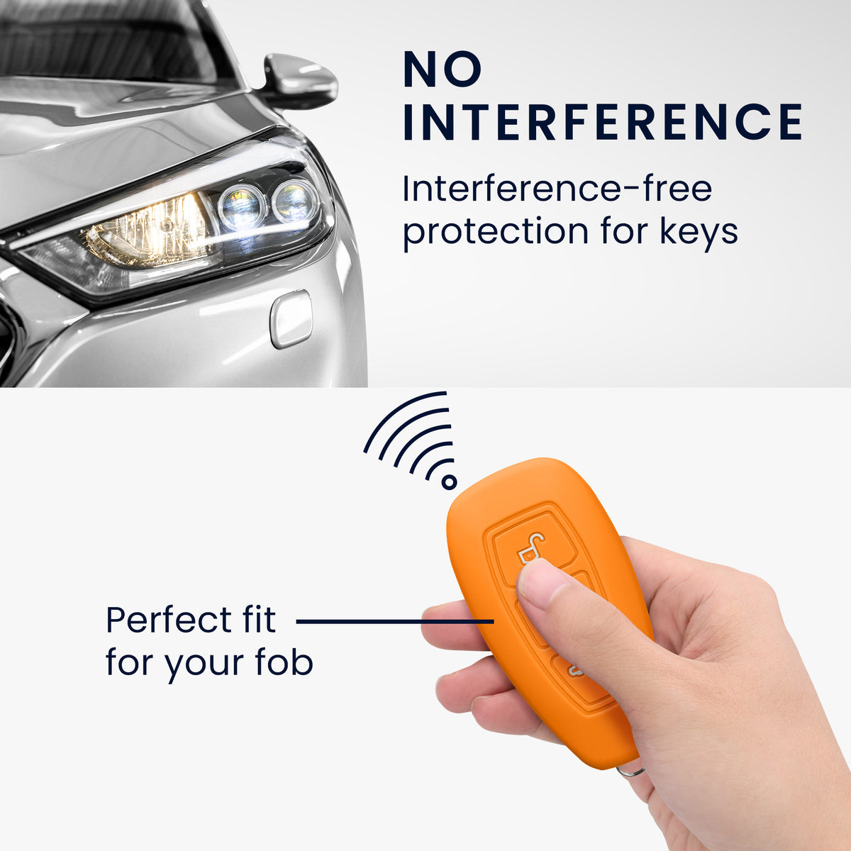 kwmobile Car Key Cover Compatible with Ford 3-Button Car Key Keyless Go