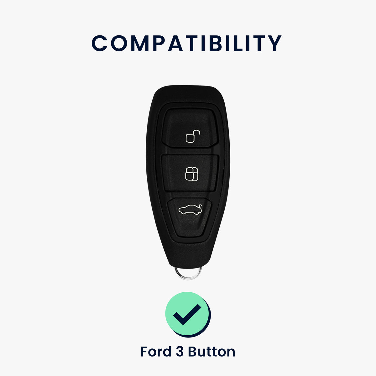kwmobile Car Key Cover Compatible with Ford 3-Button Car Key Keyless Go