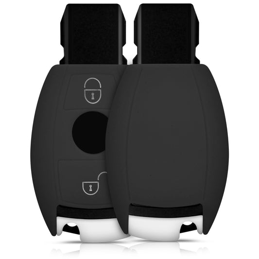 kwmobile Car Key Cover Compatible with Mercedes Benz 2-Button Car Key (Keyless Go Only)