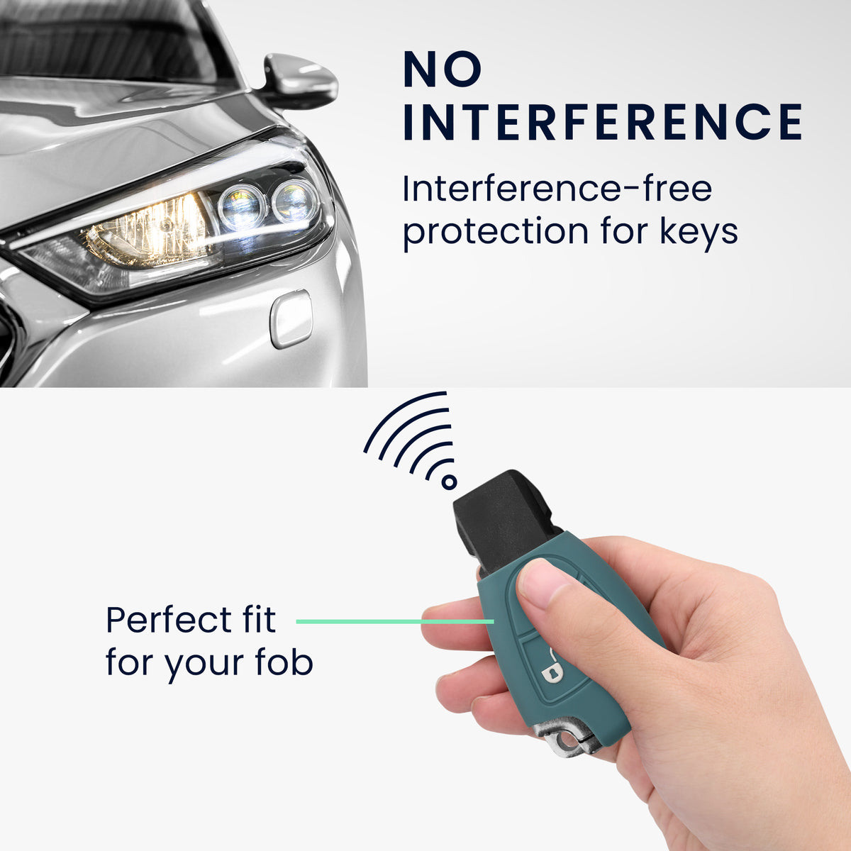 kwmobile Car Key Cover compatible with Mercedes Benz 2-3 Button Car Key - Key Cover