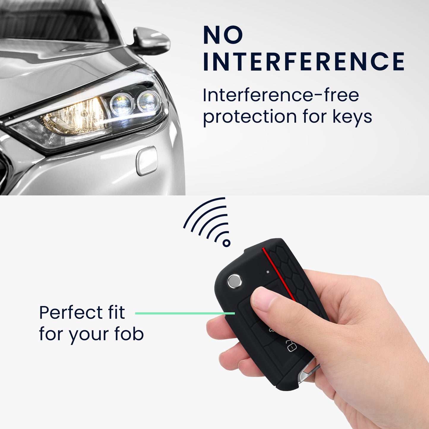 kwmobile Car Key Protection Case compatible with VW Golf 7 MK7 3-Button Car Key Cover