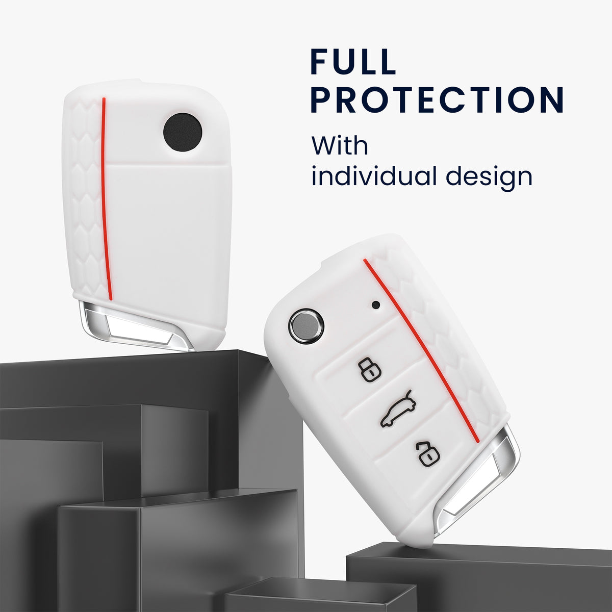 kwmobile Car Key Protection Case compatible with VW Golf 7 MK7 3-Button Car Key Cover