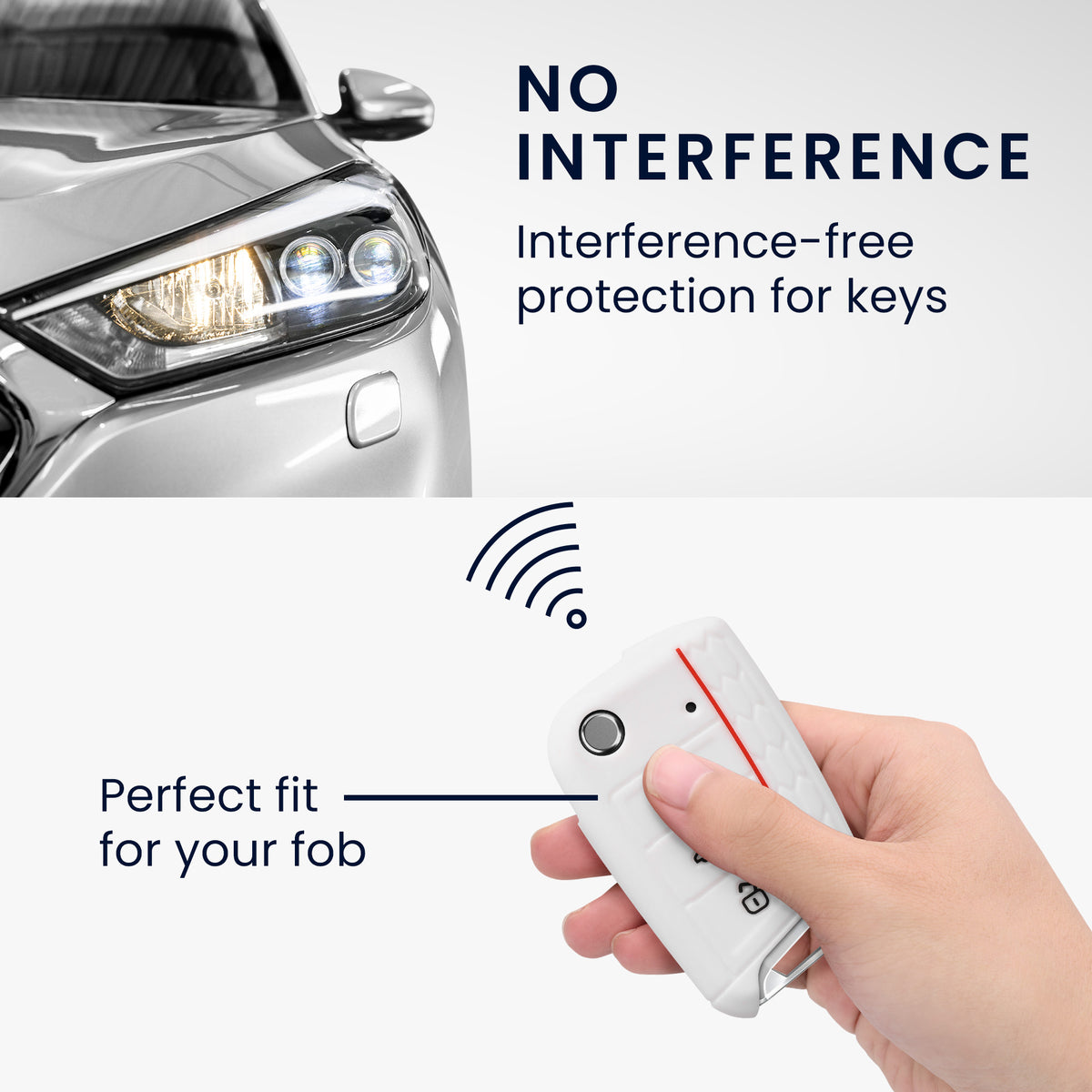 kwmobile Car Key Protection Case compatible with VW Golf 7 MK7 3-Button Car Key Cover
