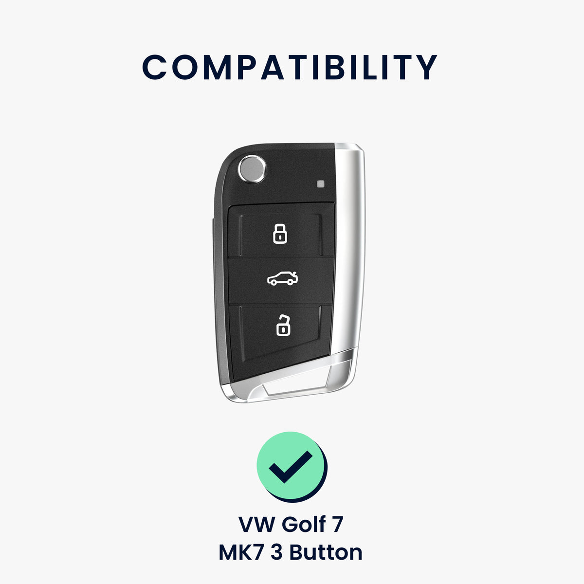 kwmobile Car Key Protection Case compatible with VW Golf 7 MK7 3-Button Car Key Cover