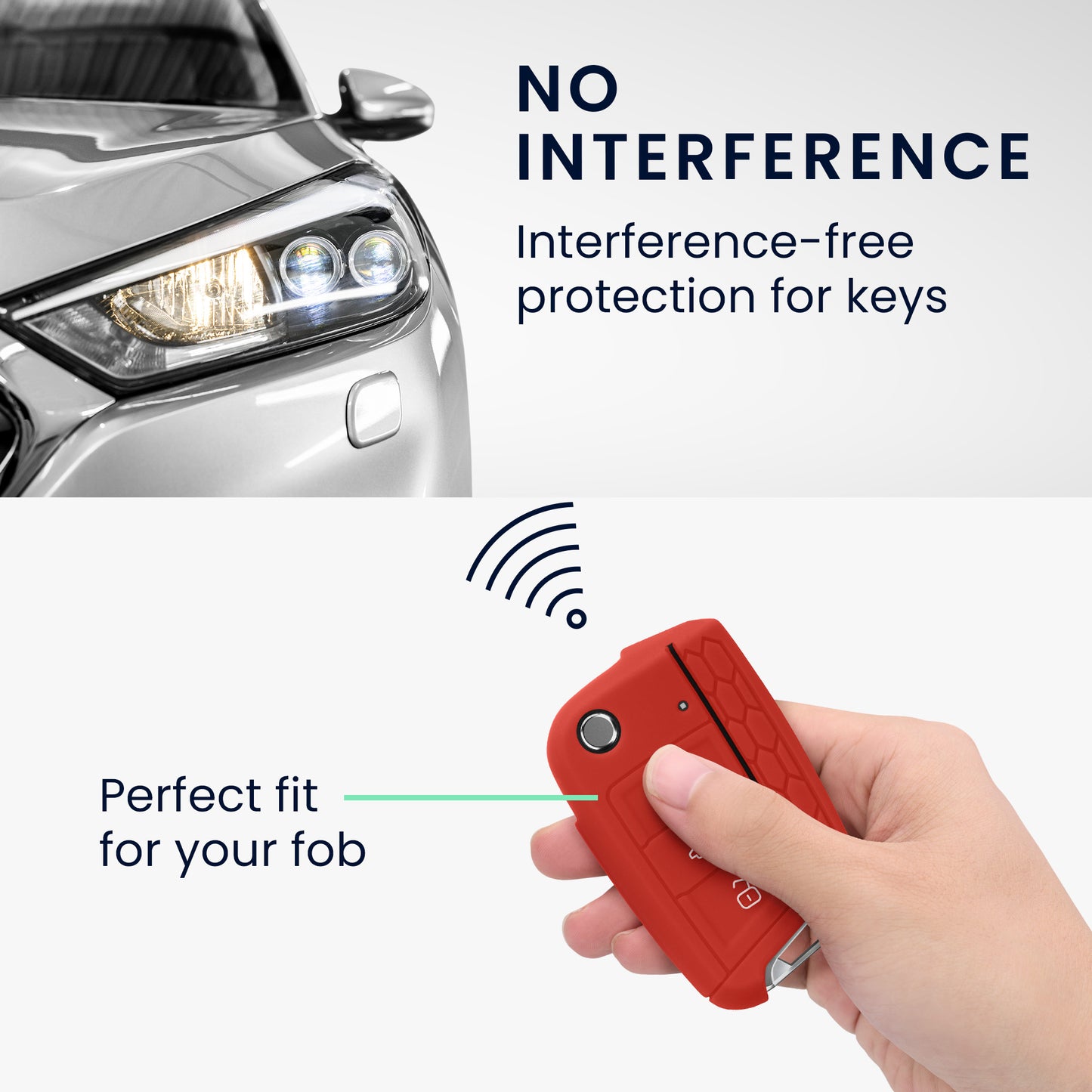 kwmobile Car Key Protection Case compatible with VW Golf 7 MK7 3-Button Car Key Cover