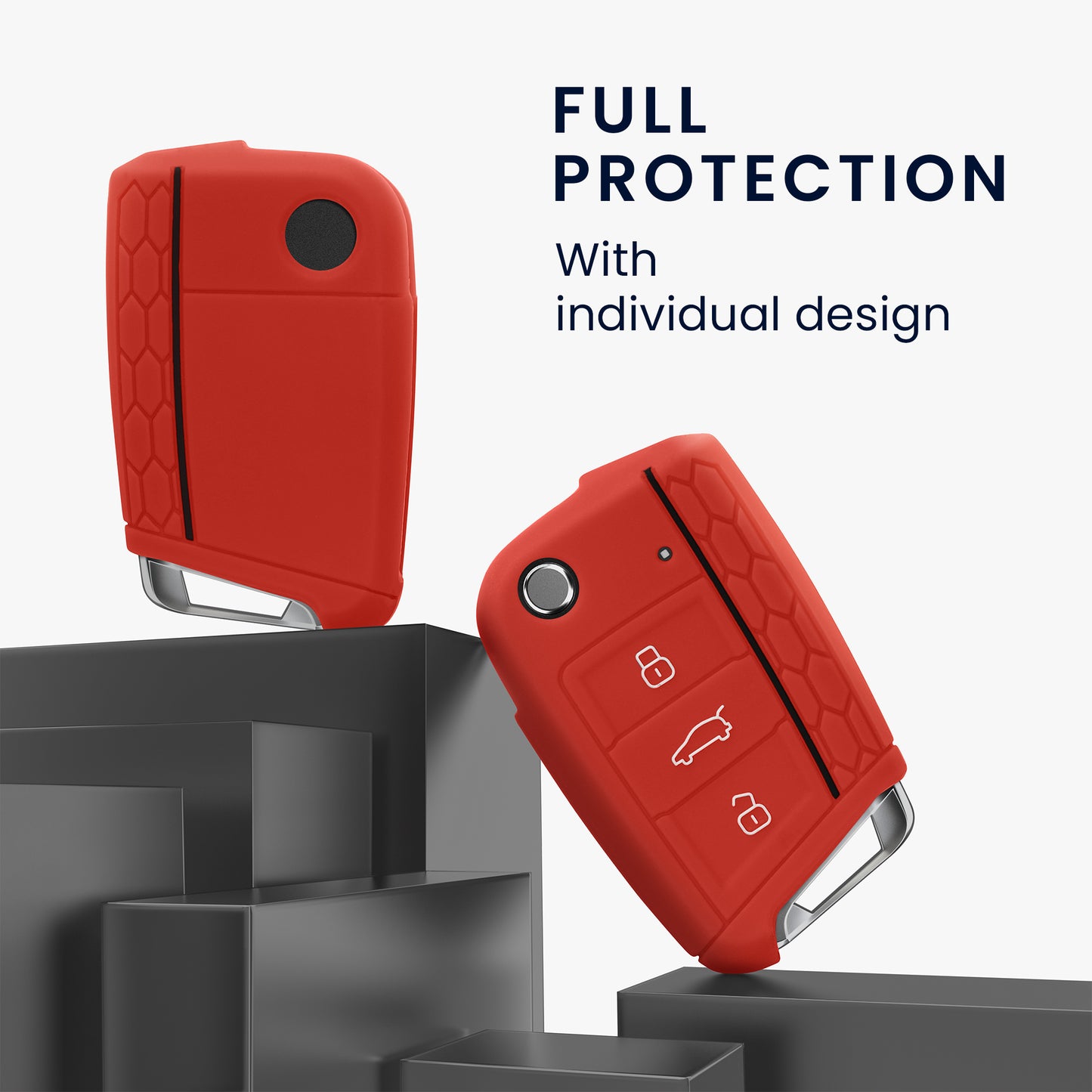 kwmobile Car Key Protection Case compatible with VW Golf 7 MK7 3-Button Car Key Cover