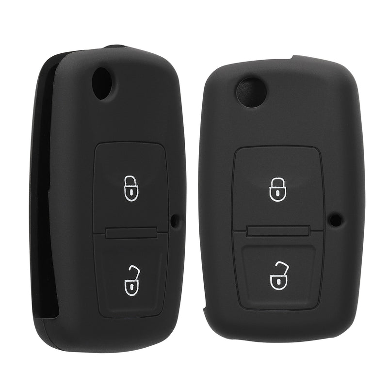 kwmobile Car Key Cover compatible with VW Skoda Seat 2-Button Foldable Car Key - Key Case