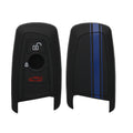 kwmobile Car Key Cover Compatible with BMW 3-Button Keyless Go Car Key - Case Rally Stripes Sidelines Black