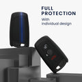 kwmobile Car Key Cover Compatible with BMW 3-Button Keyless Go Car Key - Case Rally Stripes Sidelines Black