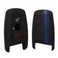 kwmobile Car Key Cover Compatible with BMW 3-Button Keyless Go Car Key - Case Rally Stripes Sidelines Black