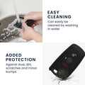 kwmobile Car Key Cover Compatible with BMW 3-Button Keyless Go Car Key - Case Rally Stripes Sidelines Black